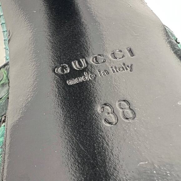 Gucci Blue-Green Python Platform Heels Size EU 38 - Picture 9 of 11